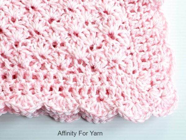 Crochet Shell Stitch Pink Baby Blanket - Affinity For Yarn