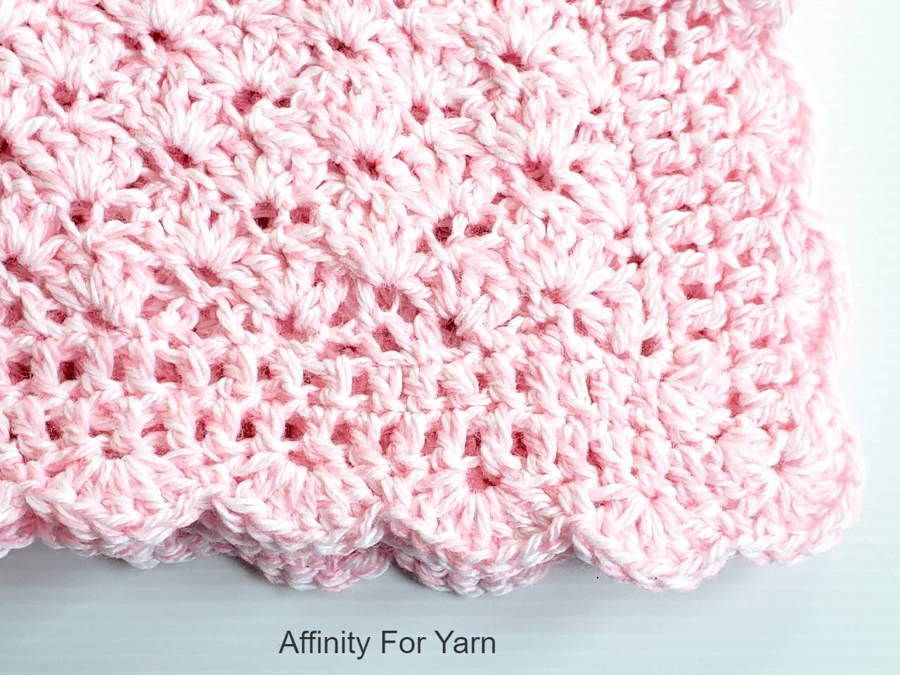 Crochet Shell Stitch Pink Baby Blanket Affinity For Yarn